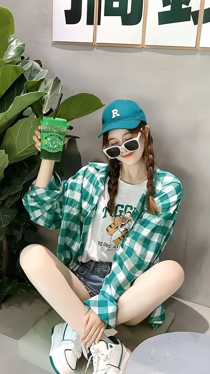 ảnh gái xinh đeo kính ngoài trời 
