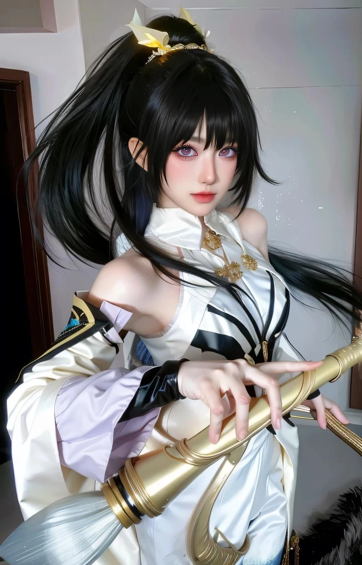 gái xinh cosplay nhân vật anime mặc kimono 