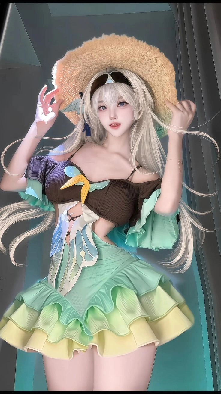 ảnh gái xinh cosplay anime với kính tròn vintage 