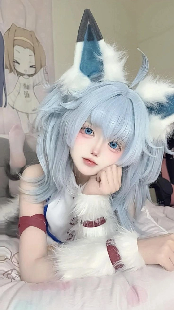 ảnh gái xinh cosplay anime mặc váy xếp ly 