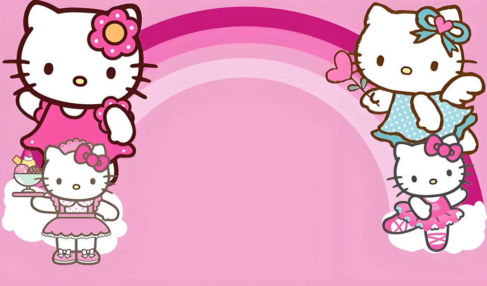 hình nền powerpoint hello kitty cute cho học sinh 