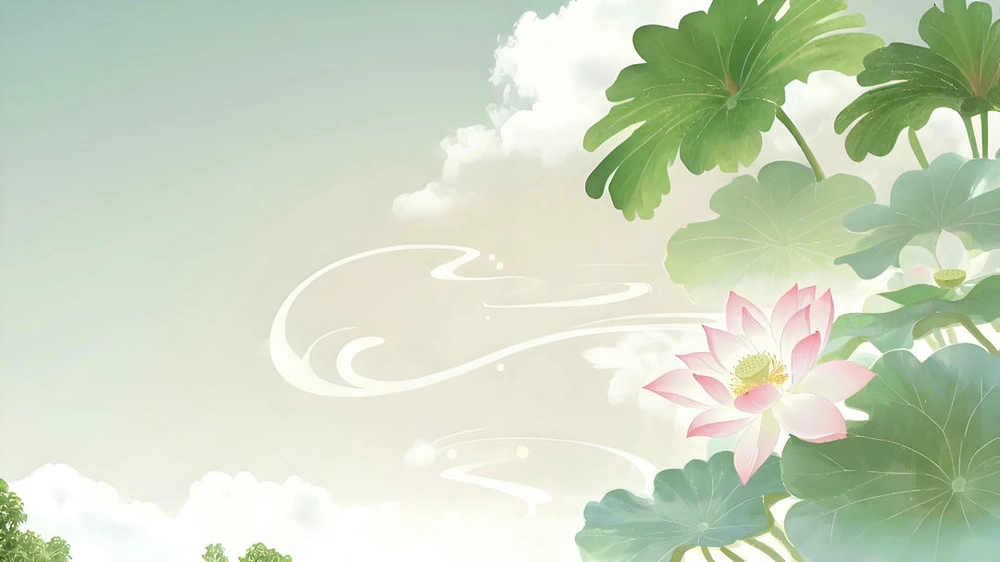 background powerpoint hoa sen nhẹ nhàng, thanh lịch 