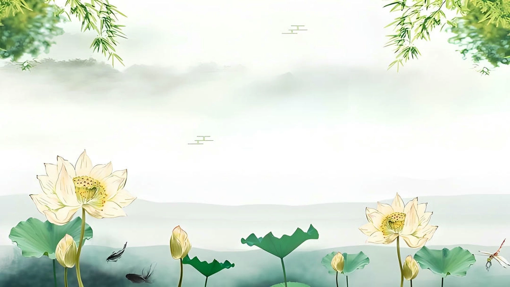 background powerpoint hoa sen dễ nhìn 