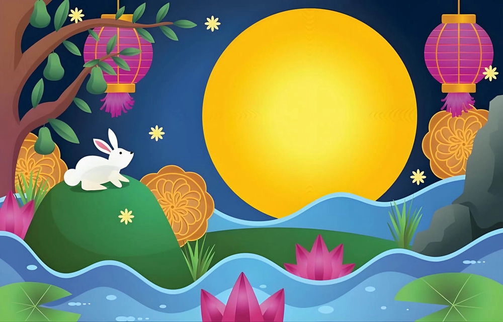 background trung thu powerpoint vui nhộn 