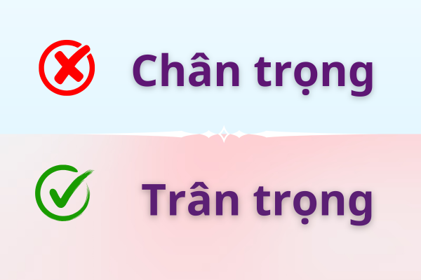 Trân trọng hay chân trọng