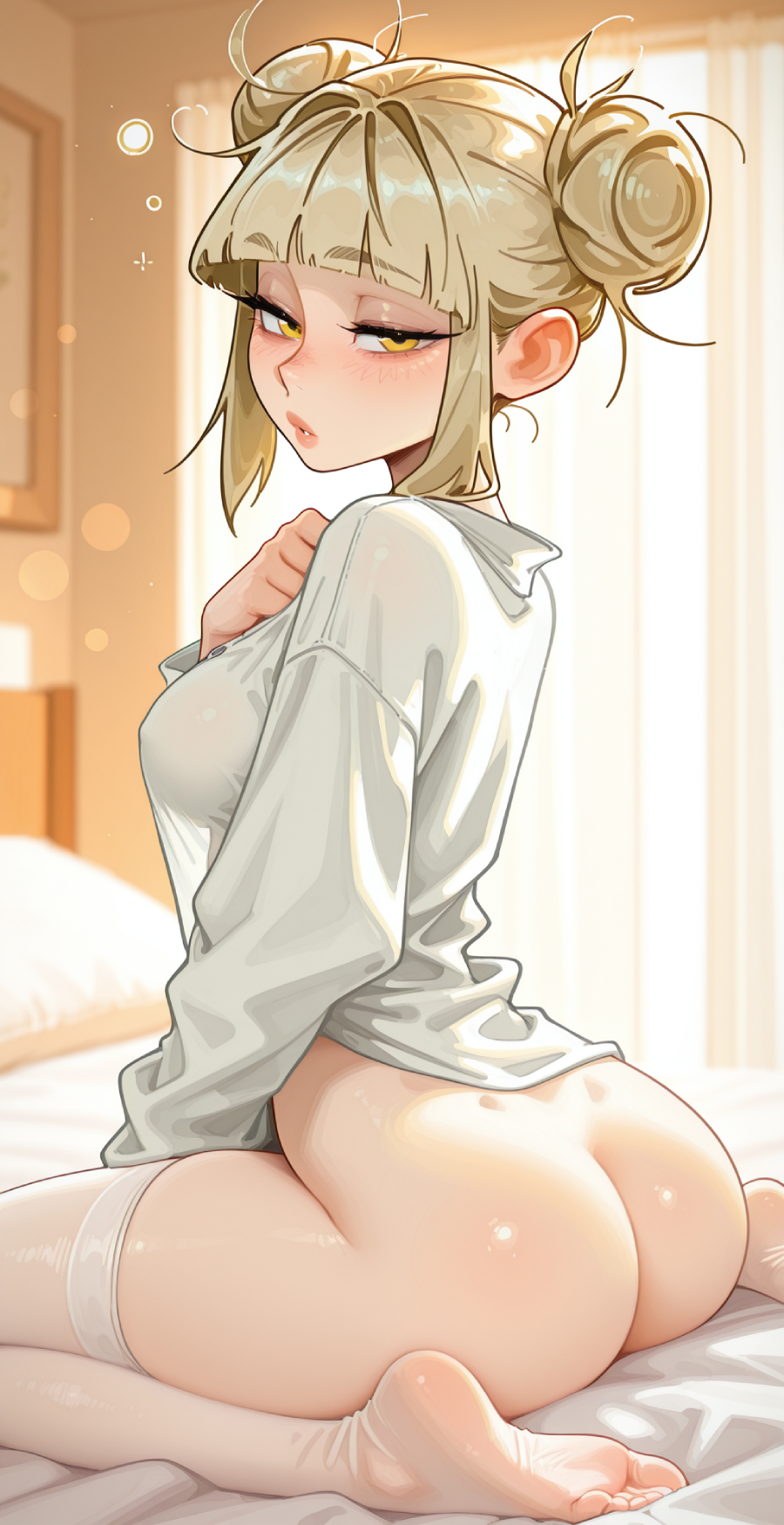 hình vẽ hentai toga nằm sấp khoe mông, tư thế mời gọi 