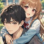 ảnh anime cặp đôi học sinh