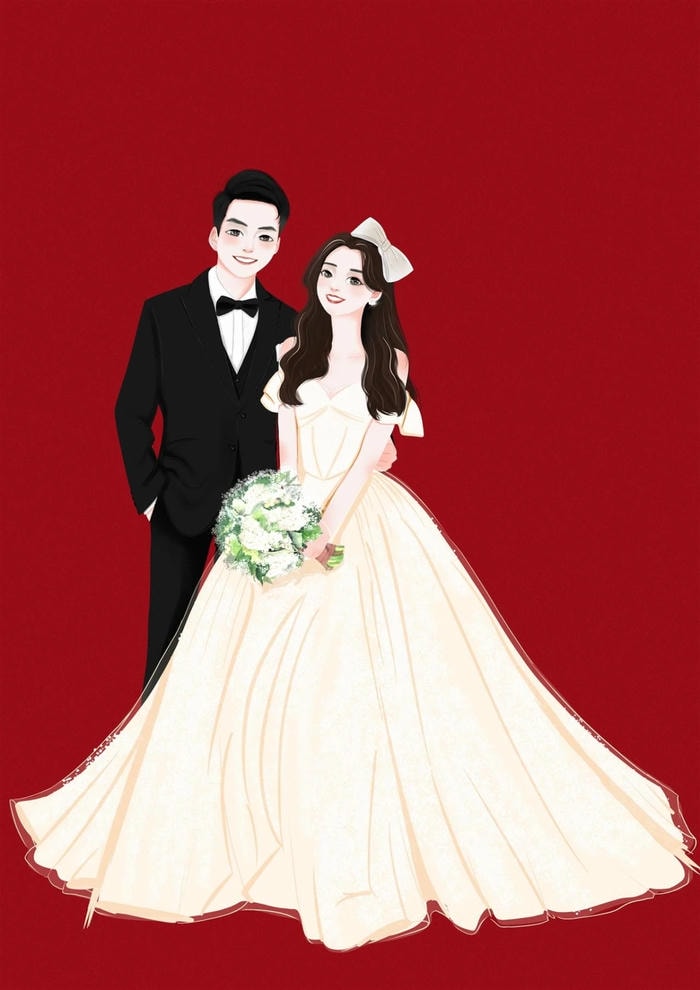 ảnh anime cô dâu chú rể cổ điển