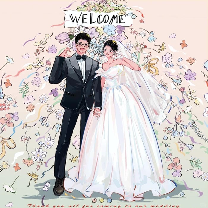 ảnh anime cô dâu chú rể cute love