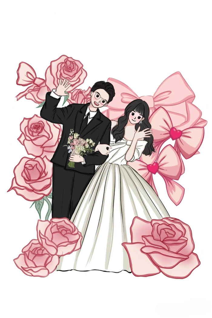 ảnh anime cô dâu chú rể cute