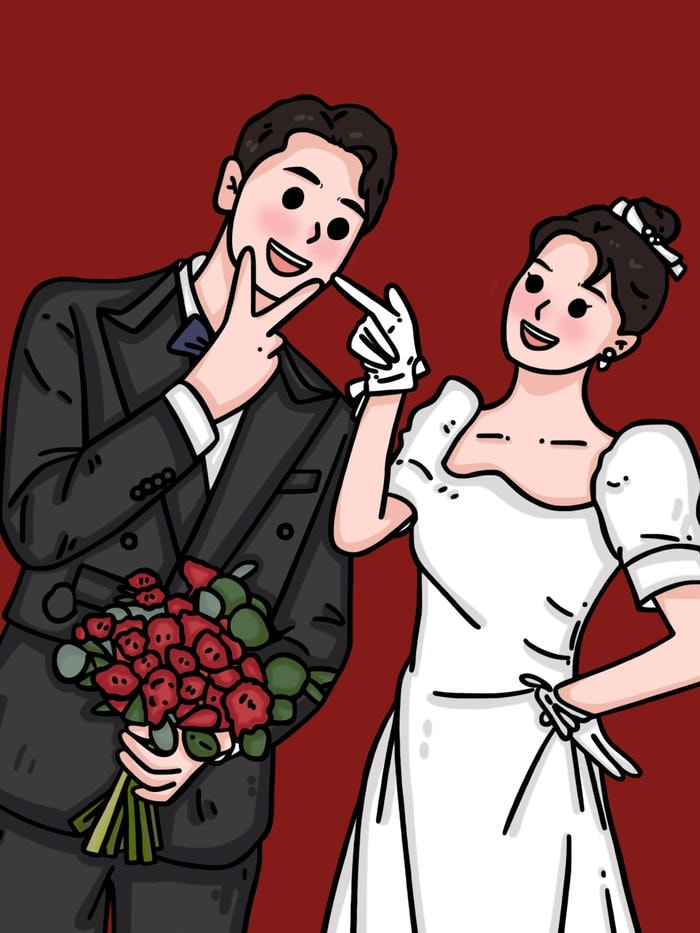 ảnh anime cô dâu chú rể đáng yêu