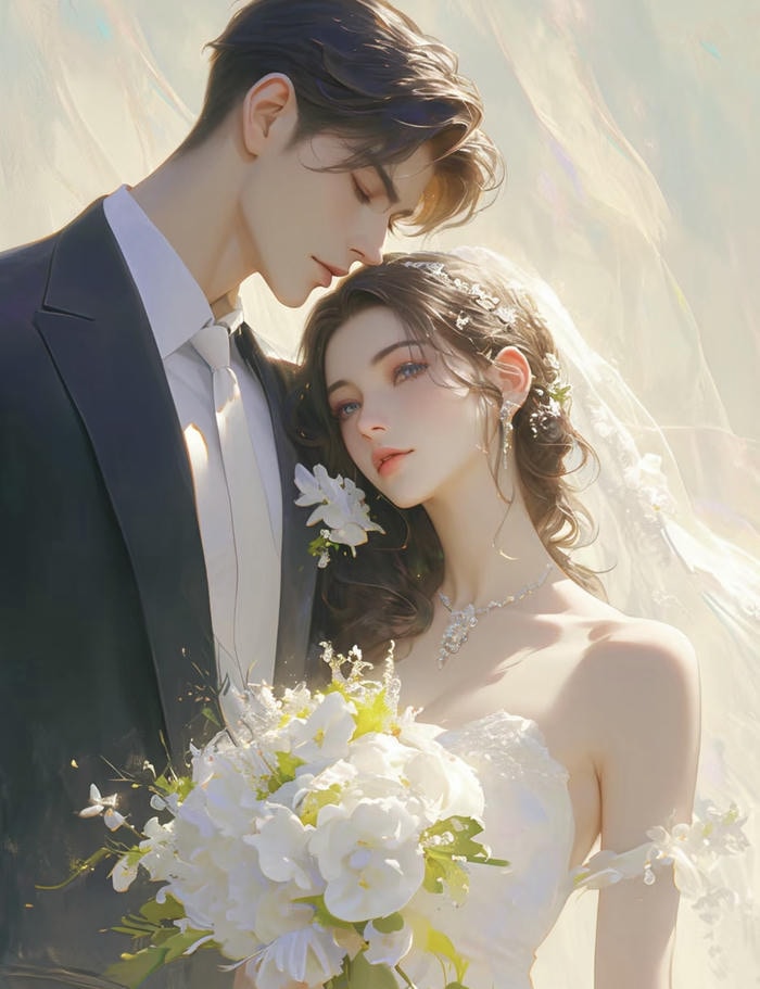 ảnh anime cô dâu chú rể dễ thương