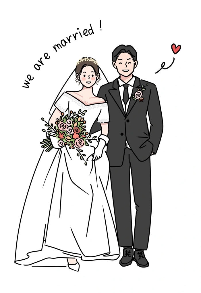 ảnh anime cô dâu chú rể đẹp lãng mạn