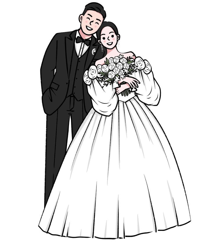 ảnh anime cô dâu chú rể hạnh phúc