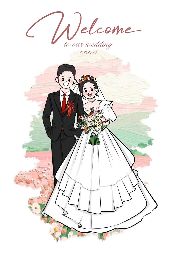 ảnh anime cô dâu chú rể làm cổng