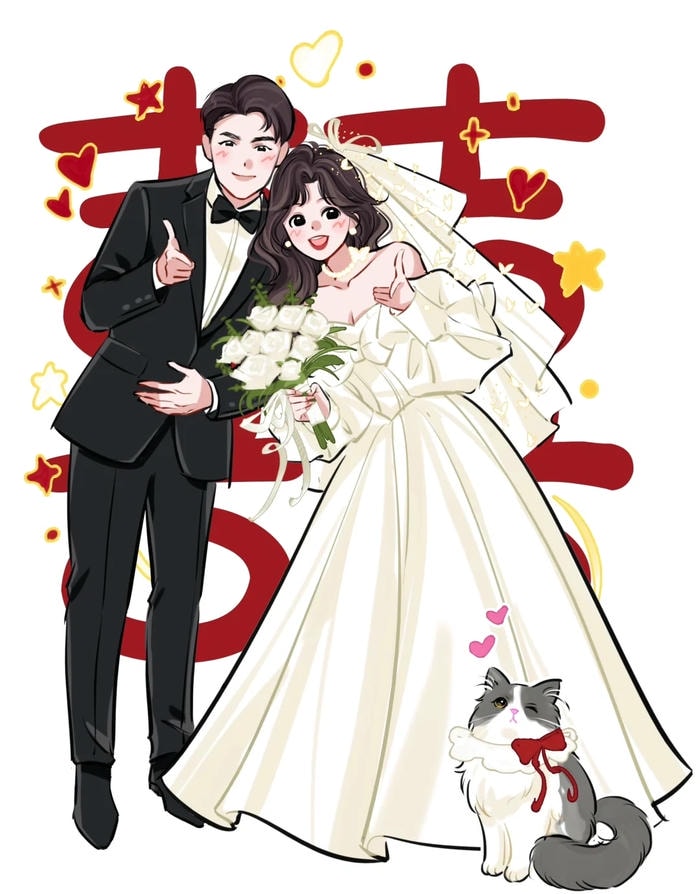 ảnh anime cô dâu chú rể lãng mạn