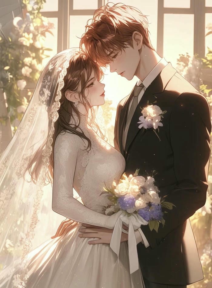 ảnh anime cô dâu chú rể