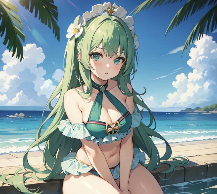 ảnh anime đi biển bikini