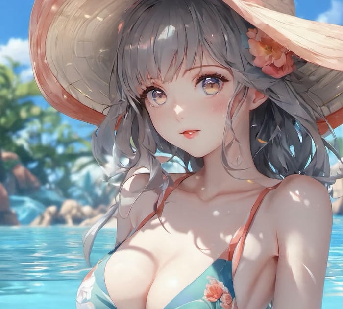 ảnh anime girl dễ thương bikini
