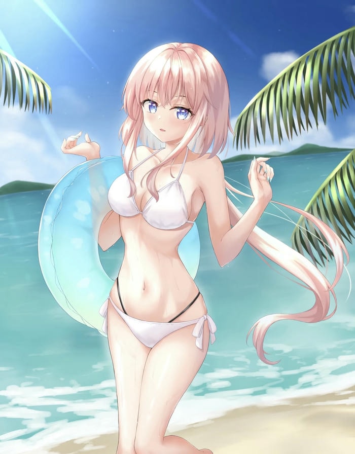ảnh anime girl đi biển đáng yêu