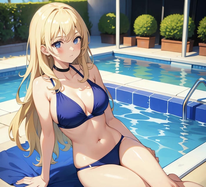ảnh anime girl mặc bikini đỏ