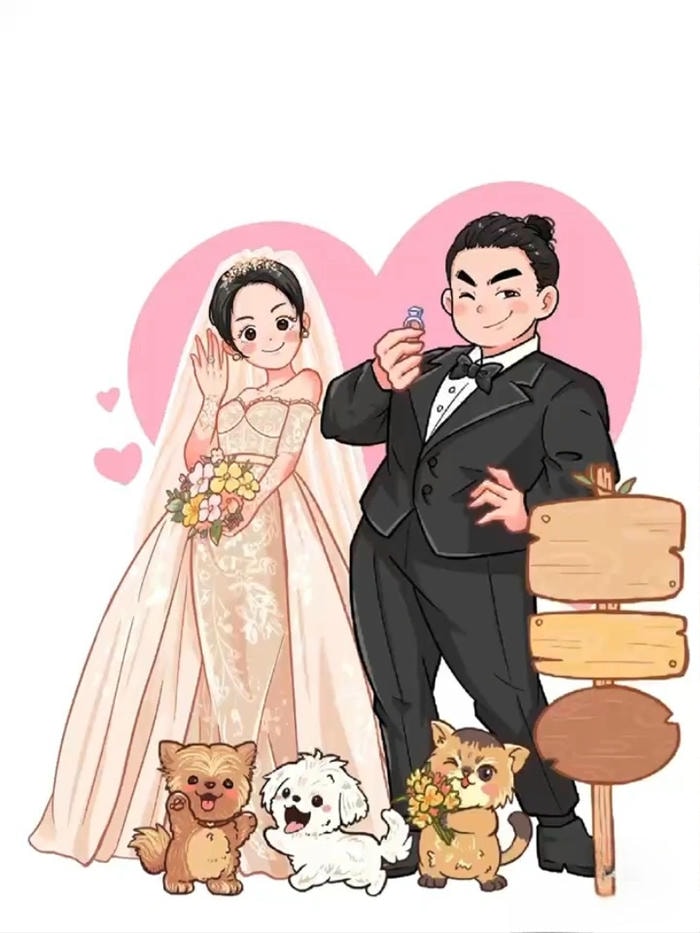 ảnh cô dâu chú rể anime
