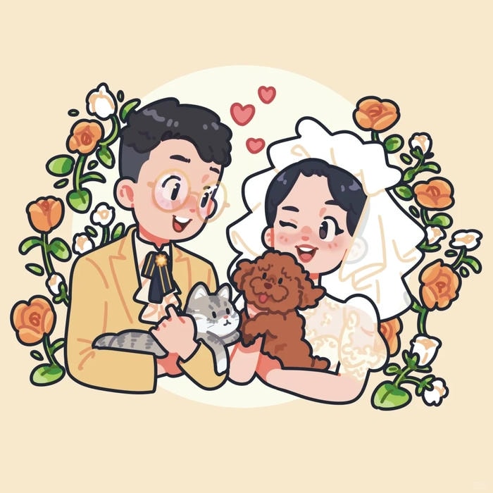 ảnh cưới cô dâu chú rể anime