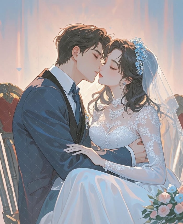 anime couple cưới