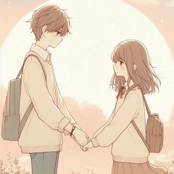 anime nắm tay đôi trẻ