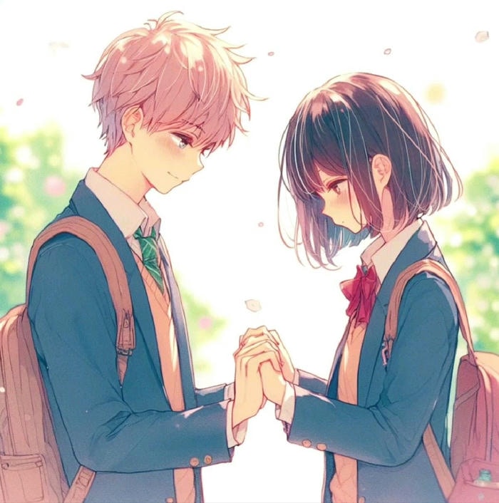 anime nắm tay dưới nắng