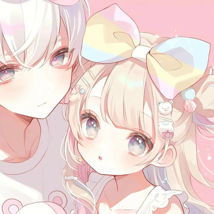 avatar đôi anime trắng đen