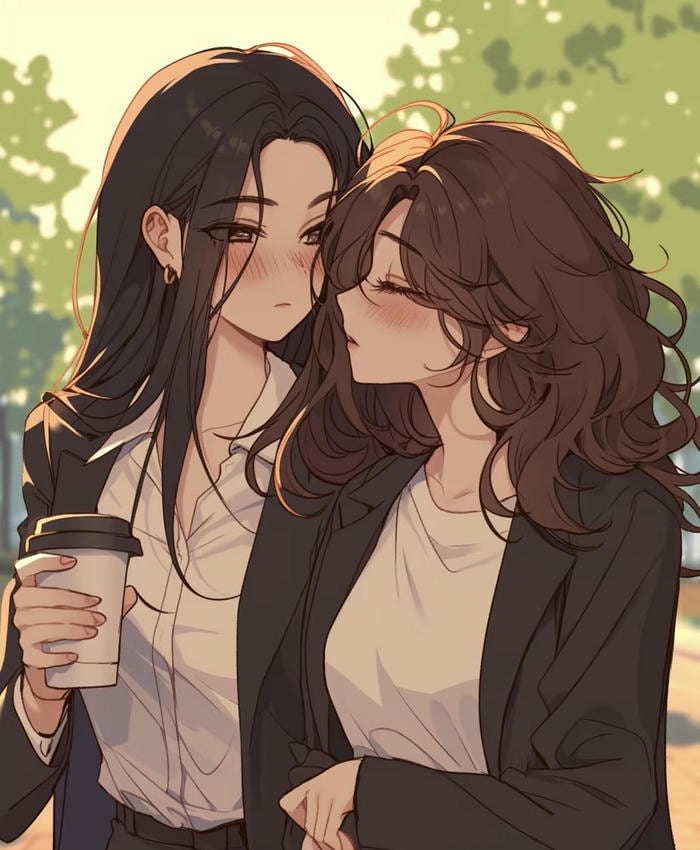 hình ảnh anime bách hợp ngoài trời