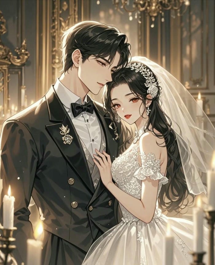 hình anime cưới đáng yêu