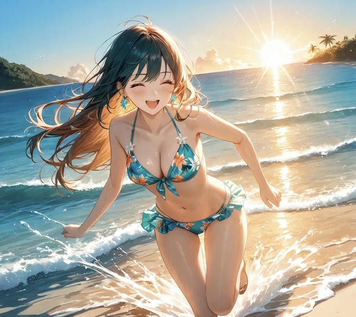 hình anime girl quyến rũ áo tắm