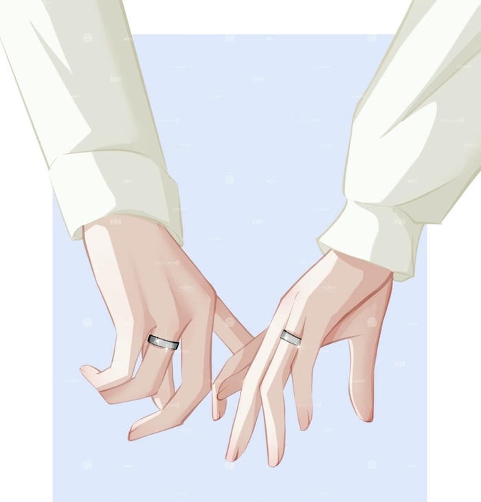 hình anime nắm tay nghệ thuật