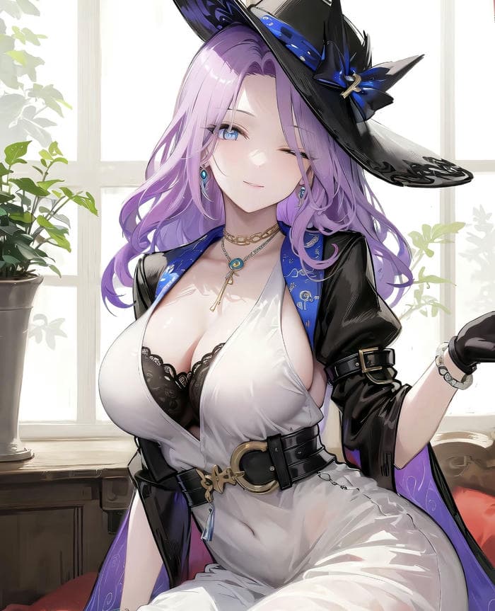 hình anime nữ nhẹ nhàng quyến rũ