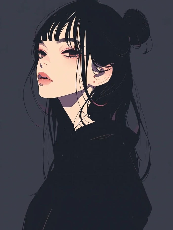 Ảnh anime girl cá tính ánh nhìn sâu