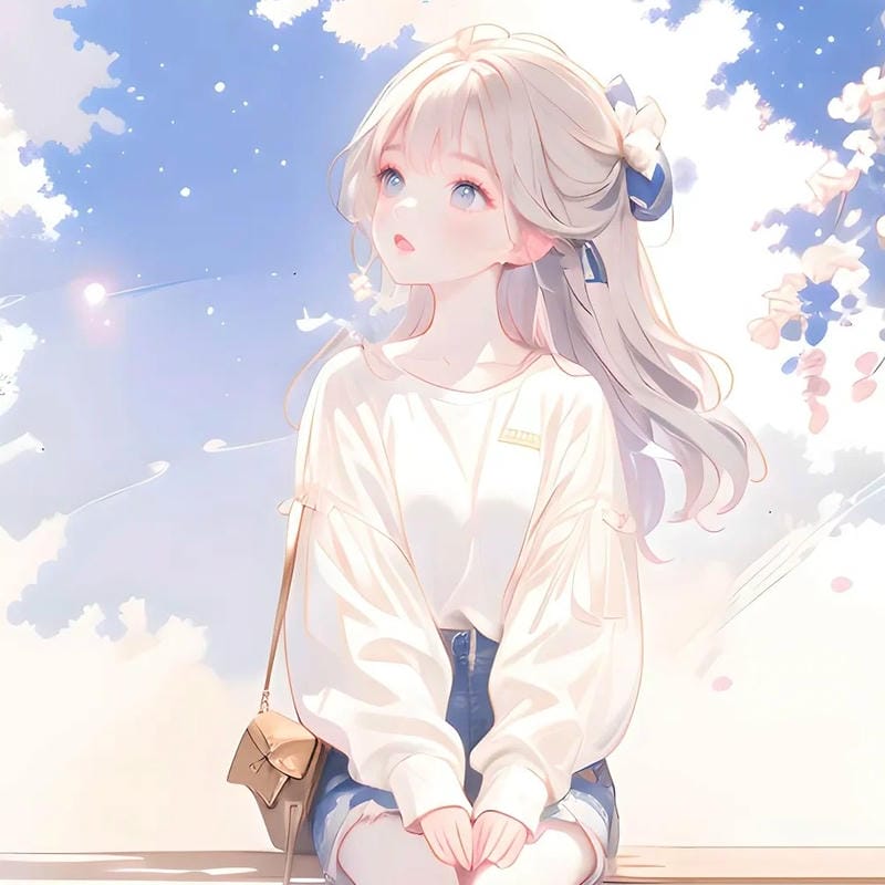 Ảnh anime girl tóc trắng phong vị fantasy