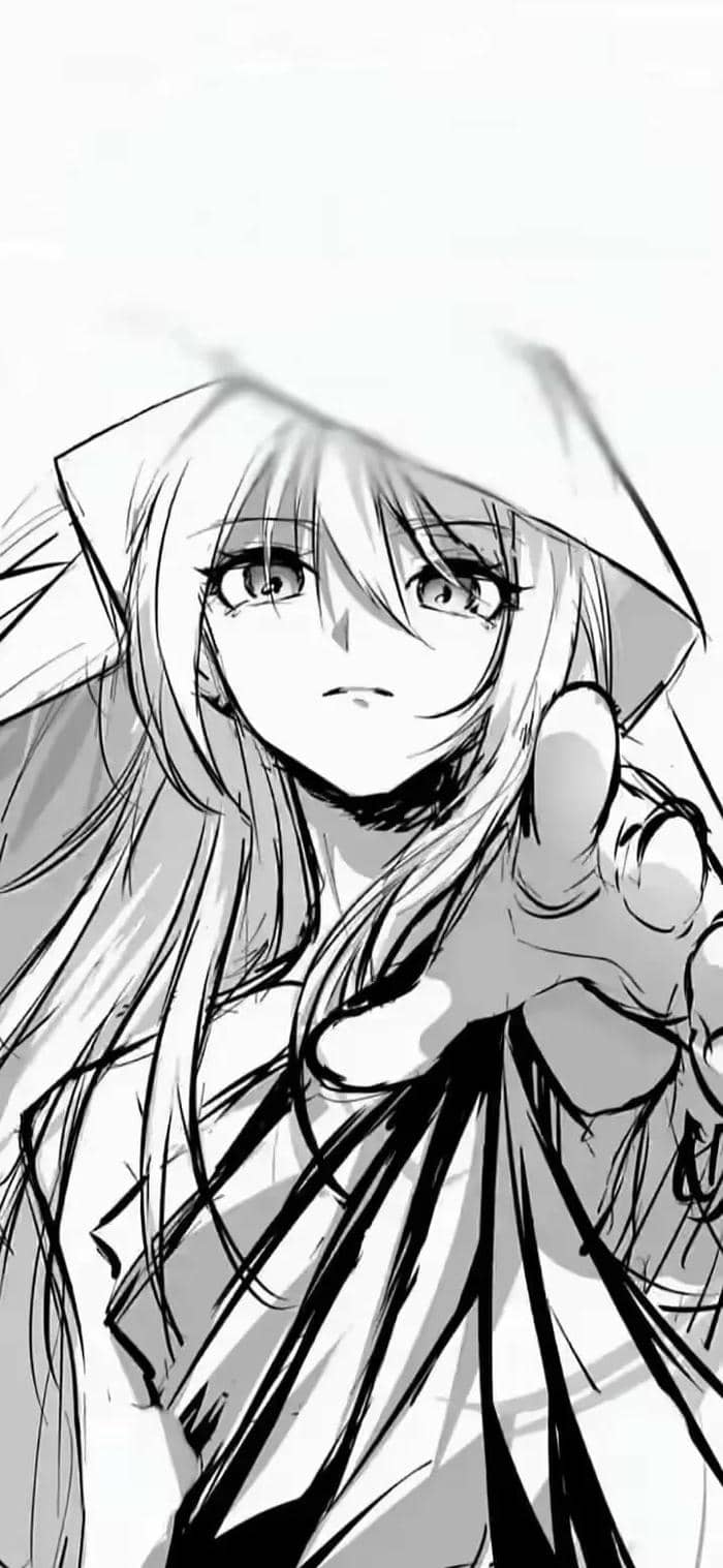 Ảnh anime nữ trắng đen cảm giác lạnh