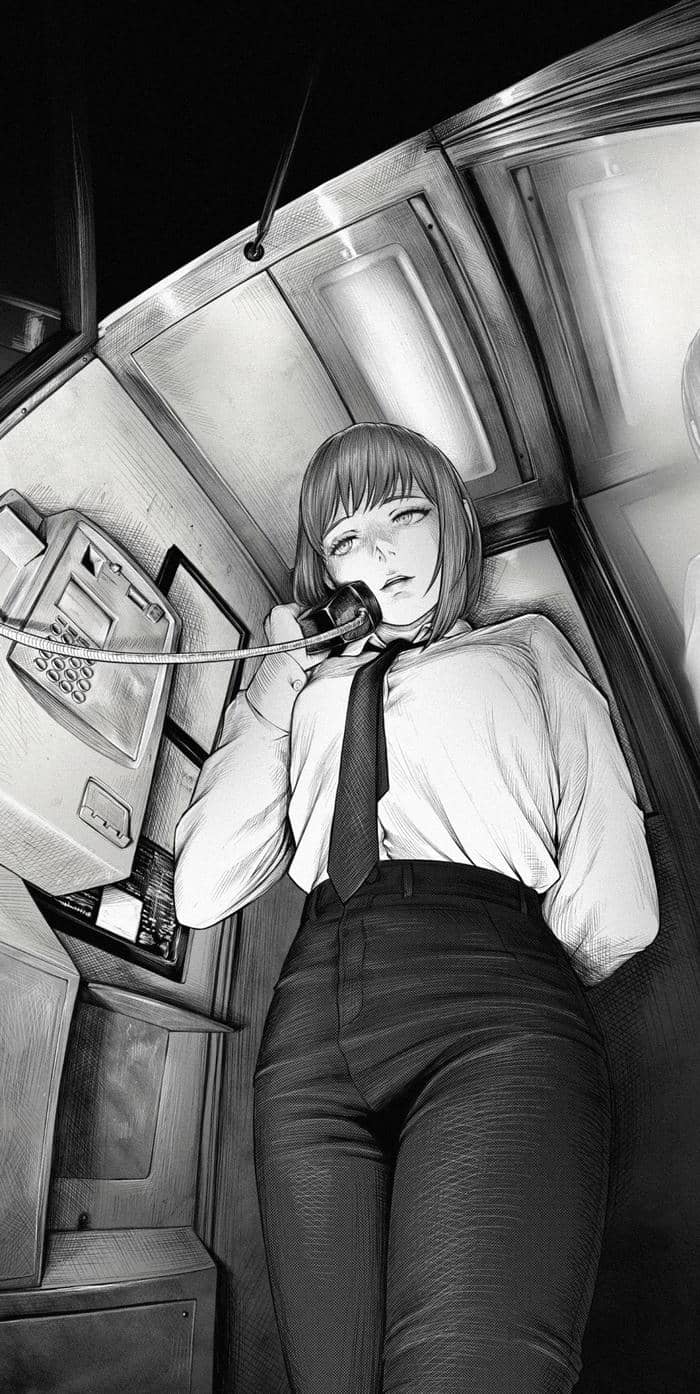 Ảnh anime nữ trắng đen nét hoài cổ