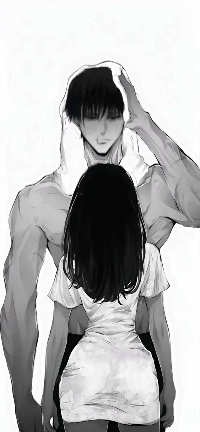 Ảnh anime nữ trắng đen nghệ thuật