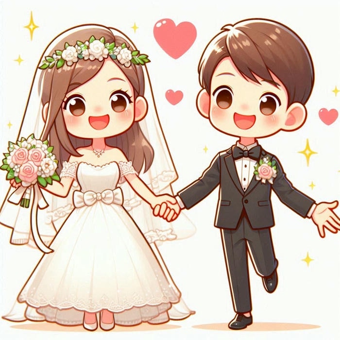 Ảnh cưới chibi cặp đôi cực đẹp