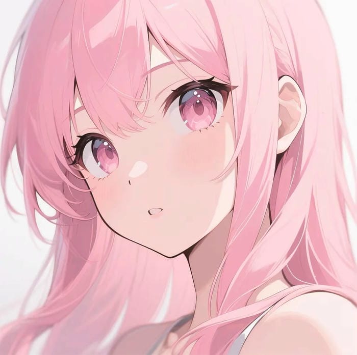 Anime girl tóc hồng phong thái trẻ