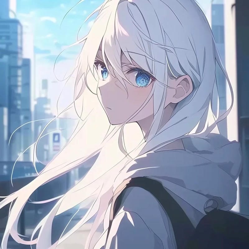 Anime girl tóc trắng cá tính riêng