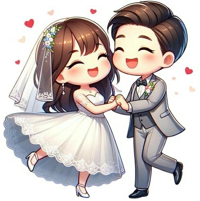 Bức hình cưới chibi nhẹ nhàng