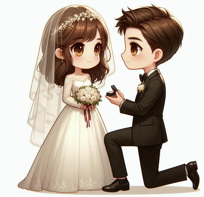 Chibi cưới ấm áp yêu thương