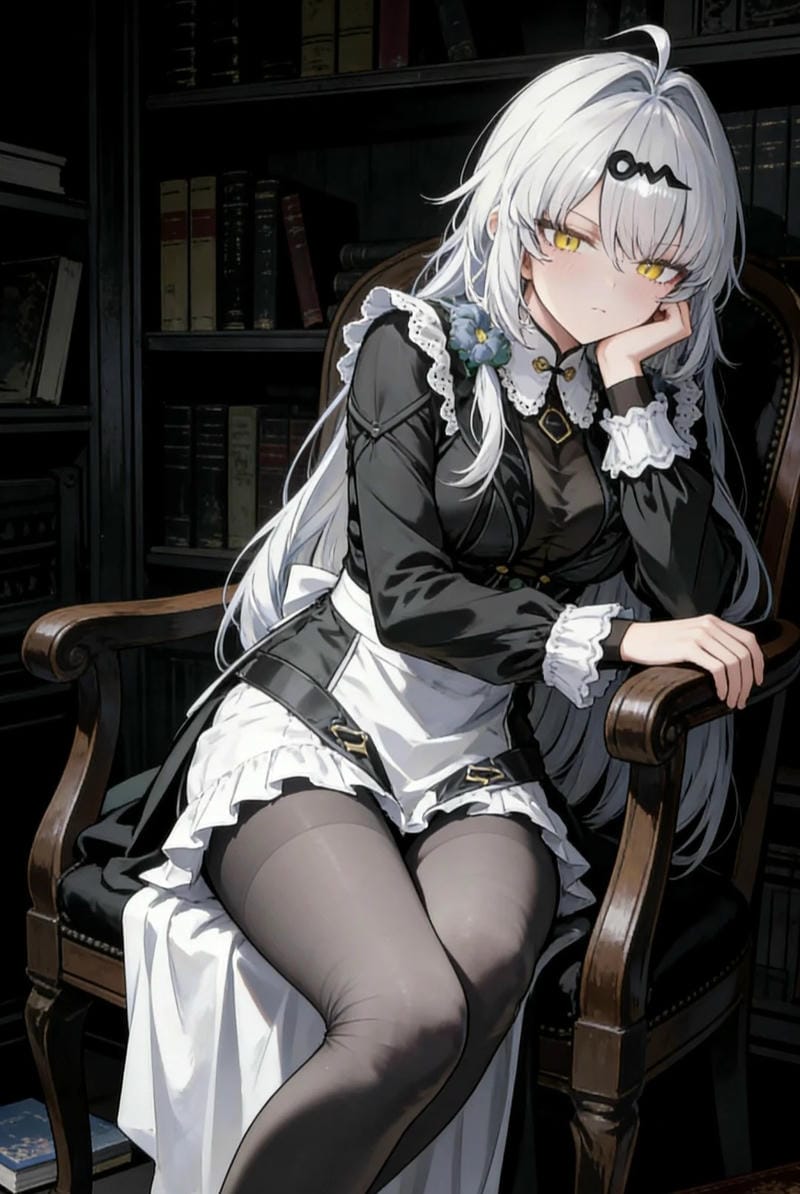 Hình ảnh anime girl tóc trắng lạnh lùng