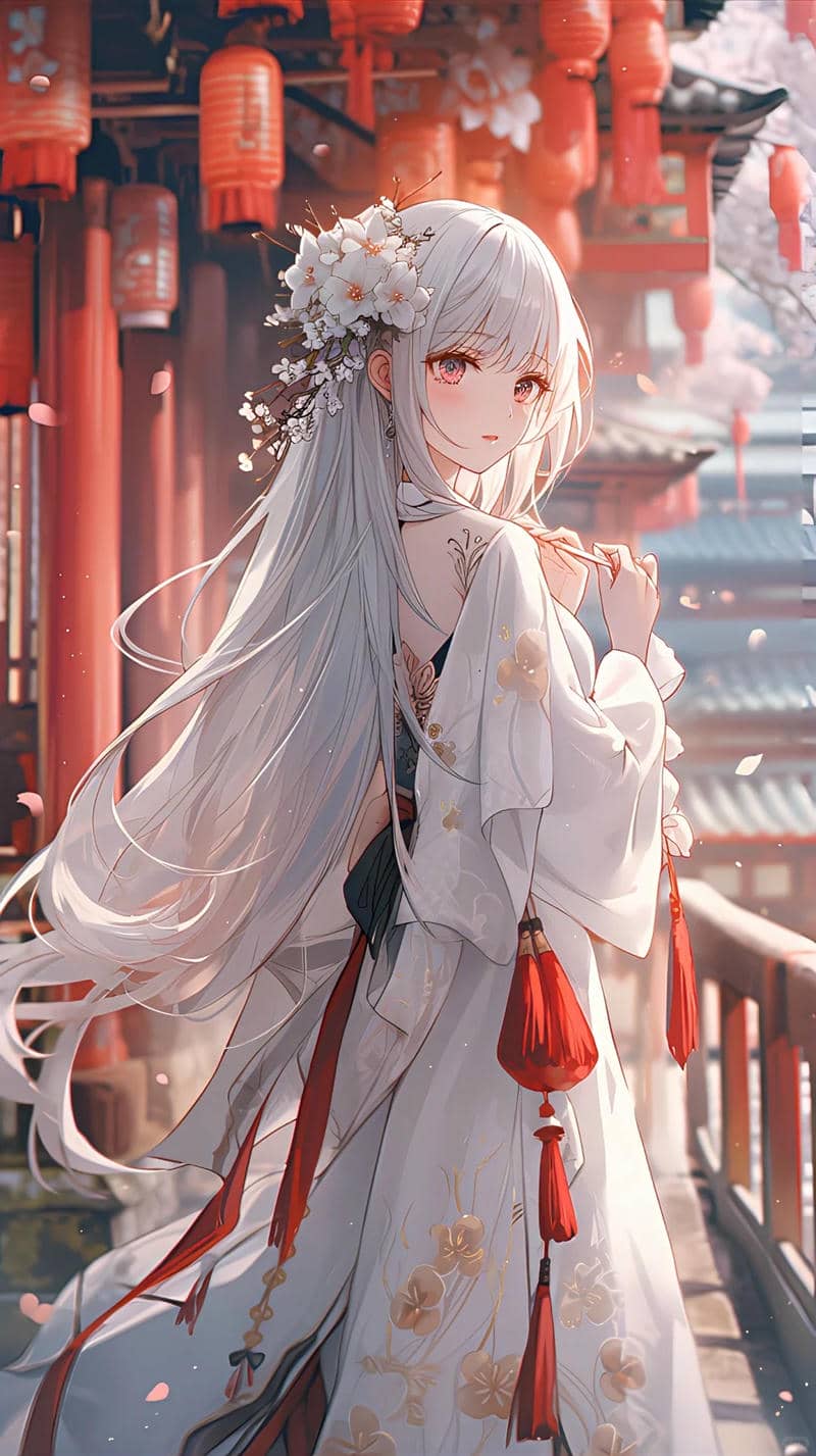 Hình ảnh anime nữ cổ trang cổ điển