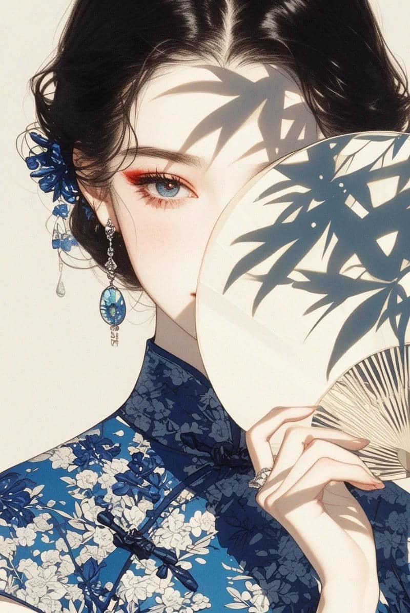 Hình ảnh anime nữ cổ trang dịu nhẹ