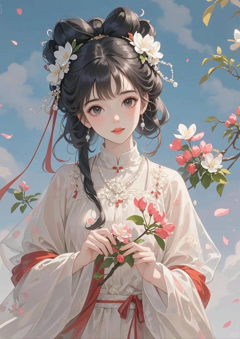 Hình ảnh anime nữ cổ trang thanh thoát